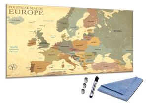 Glasdekor Skleněná magnetická tabule mapa Evropy s hlavními městy A-158139512