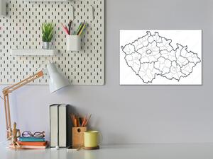 Glasdekor Metalová magnetická tabule - slepá mapa Česká republika A-34796708