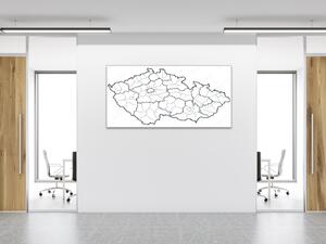 Glasdekor Skleněná magnetická tabule slepá mapa České republiky A-34796708