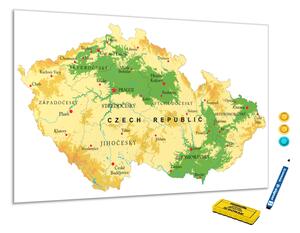Glasdekor Metalová magnetická tabule - mapa reliéfu České republiky A-208890408