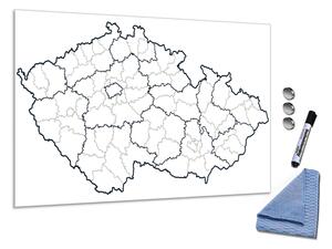Glasdekor Skleněná magnetická tabule slepá mapa České republiky A-34796708