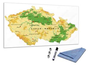 Glasdekor Skleněná magnetická tabule mapa reliéf České republiky A-208890408