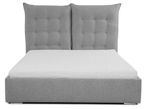 Čalouněná postel s vysokým sklápěcím čelem 140x200 DASSOW - tmavá šedá