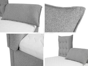 Čalouněná postel s vysokým sklápěcím čelem 140x200 DASSOW - šedá