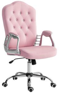 HOMCOM Kancelářská židle, ergonomická kancelářská židle s funkcí houpání, otáčecí funkce, výškově nastavitelná počítačová židle s třpytivými krystalov