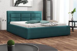 Manželská postel s roštem 140x200 PALIGEN 2 - modrá