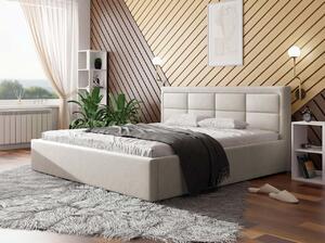 Manželská postel s roštem 200x200 PALIGEN 2 - krémová