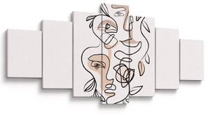 Obraz - Line art obličeje (210x100 cm)