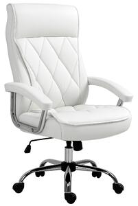 Vinsetto Kancelářská židle, ergonomická pracovní židle, nastavitelná otočná židle s houpacím mechanismem, diamantový vzor, umělá kůže, polstrovaná exe