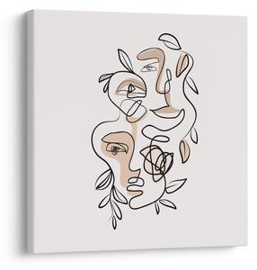 Obraz - Line art obličeje (30x30 cm)