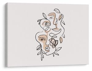 Obraz - Line art obličeje (70x50 cm)