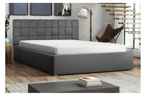 Čalouněná manželská postel s roštem 160x200 WARNOW 2 - tmavá šedá