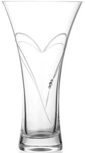 Diamante skleněná váza Hearts Hollow s krystaly Swarovski 25 cm