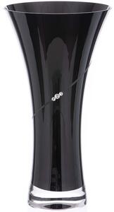 Diamante skleněná váza Silhouette City Black s kamínky Swarovski 25cm
