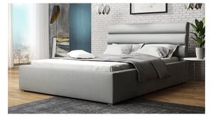Manželská čalouněná postel s roštem 180x200 BORZOW - světlá šedá