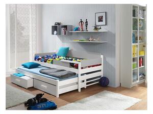 Dětská postel s přistýlkou 80x180 SELTERS - bílá / šedá