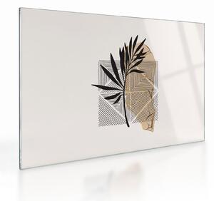 Skleněný obraz - Abstrakce s tropickými listy N⁰1 (70x50 cm)