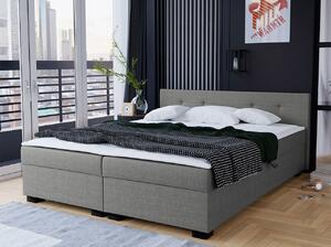 Čalouněná manželská postel 160x200 WERDY - šedá + topper ZDARMA