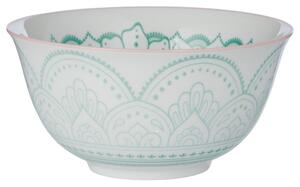 ORNAMENTS Miska 520 ml - bílá/zelená