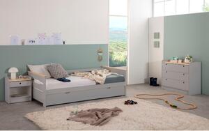 Šedá dětská postel s výsuvným lůžkem Marckeric Elisa, 90 x 190 cm