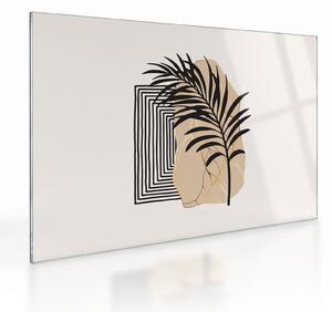 Skleněný obraz - Abstrakce s tropickými listy N⁰3 (70x50 cm)