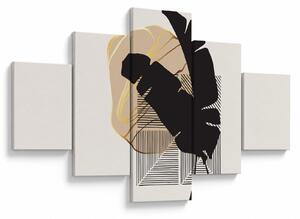 Obraz - Abstrakce s tropickými listy N⁰4 (125x70 cm)
