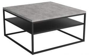 Kovový konferenční stolek ALFENA - černý / masivní dub