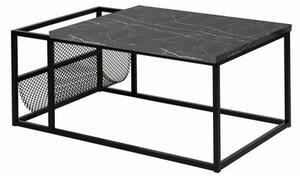 Konferenční stolek TRANCOSO - černý / tmavý mramor