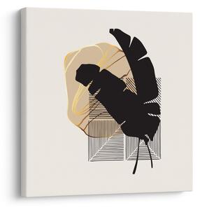 Obraz - Abstrakce s tropickými listy N⁰4 (30x30 cm)