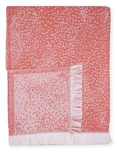 Červený pléd s podílem bavlny Euromant Dotty Diamond, 140 x 180 cm