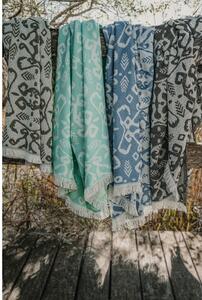 Modrý pléd s podílem bavlny Euromant Summer Mykonos, 140 x 180 cm