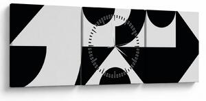 Obraz - Geometrická abstrakce N⁰1 (s hodinami) (90x30 cm)