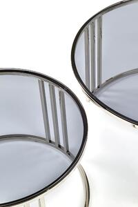 Konferenční stolek MERKUR - stříbrný/kouřové sklo