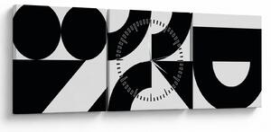 Obraz - Geometrická abstrakce N⁰2 (s hodinami) (90x30 cm)