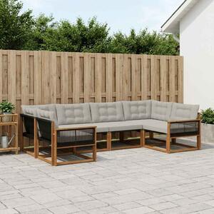 Venkovní pohovková souprava 6 ks Přírodní a světle šedá 3381647