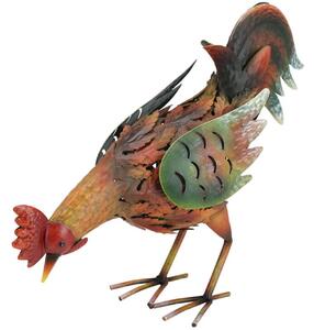Zahradní kovová figurka Rooster, 32 cm, vícebarevná