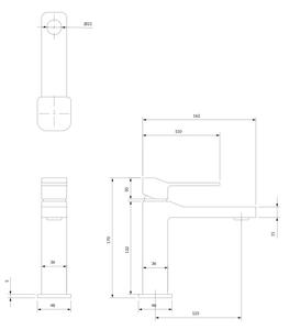 OMNIRES SL7710GR - Umyvadlová baterie SLIDE 17 cm kartáčovaný grafit