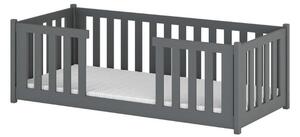 Dětská postel se zábranami NORENE - 80x160, grafit