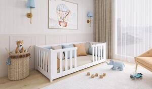 Dětská postel se zábranami NORENE - 80x180, bílá