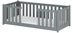 Dětská postel se zábranami NORENE - 80x180, šedá