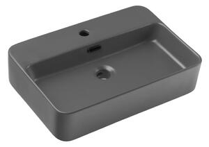COMAD TRUST 2 MATT DARK GREY - Umyvadlo na desku TRUST 55x38 cm matná šedá