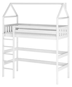 Dětská postel s horním spaním NITSA - 90x190, bílá