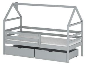 Dětská postel se šuplíky ALIA - 80x160, šedá