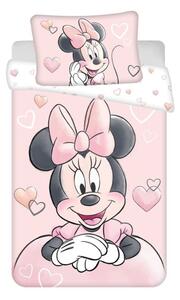 Povlečení do postýlky Minnie Powder pink baby 100/135, 40/60 cm