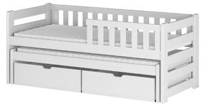 Dětská postel s přistýlkou a šuplíky FANI - 80x180, bílá