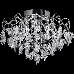LED Přisazený lustr 4xE27/60W/230V + 4xLED/3W pr. 40 cm lesklý chrom