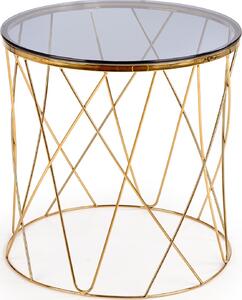 Konferenční stolek SELENA - zlatý/kouřové sklo