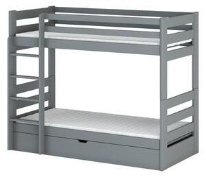 Patrová postel pro děti FOTIA - 90x190, šedá