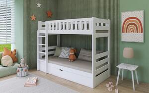 Dětská patrová postel ALLA - 90x200, bílá