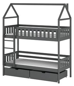Domečková postel s úložným prostorem DALILA - 80x200, grafit